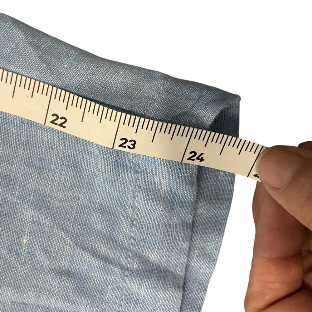 100% Linen Cynthia Rowley Wide Leg Crop Pants In Light Blue Sz XL - Picture 9 of 9